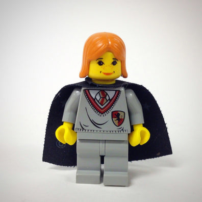 LEGO Minifigure-Ginny Weasley (Gryffindor Shield Torso, Light Gray Legs, Black Cape with Stars)-Harry Potter / Chamber of Secrets-HP030-Creative Brick Builders